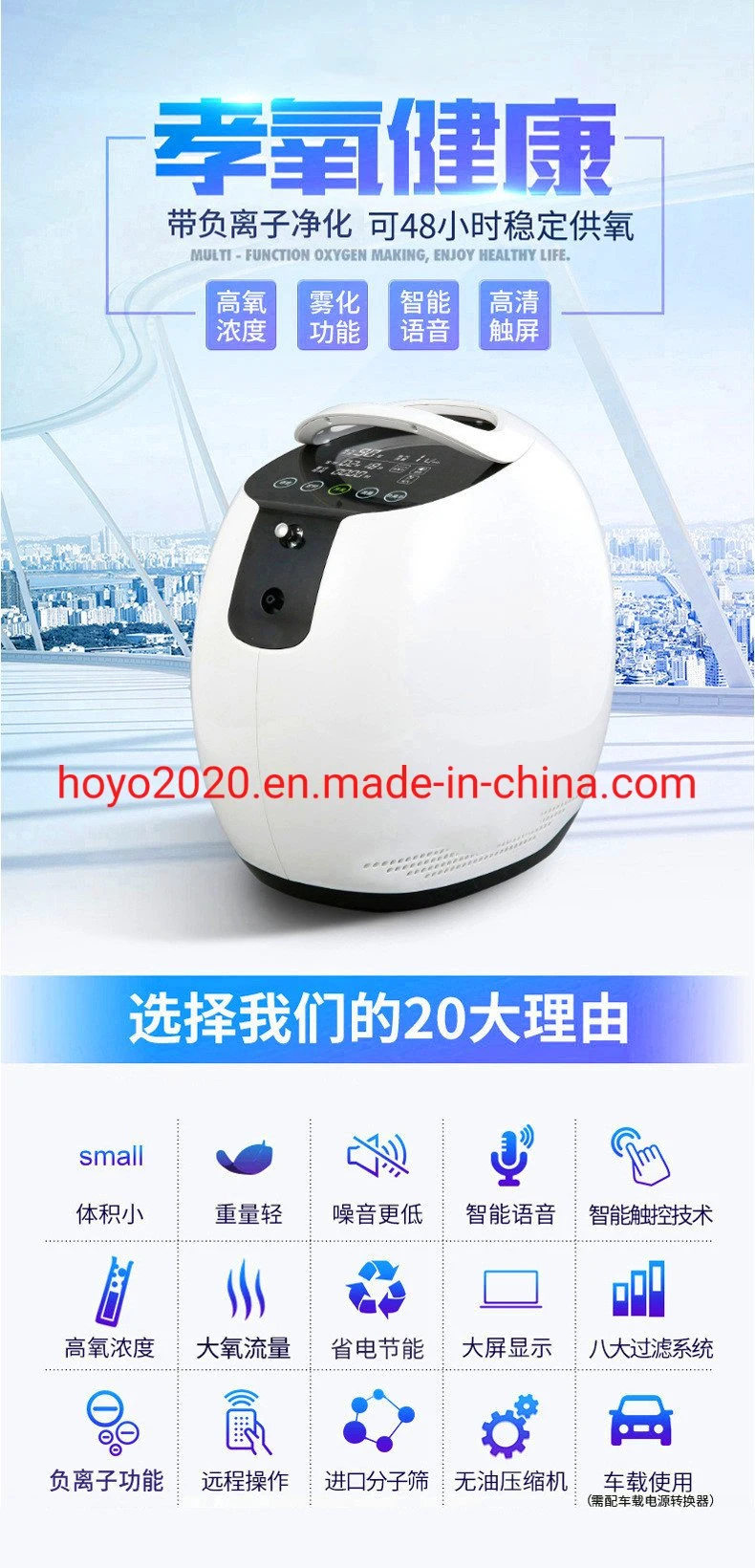 Home Use Oxygen Concentrator Portable Oxygen Concentrator Battery